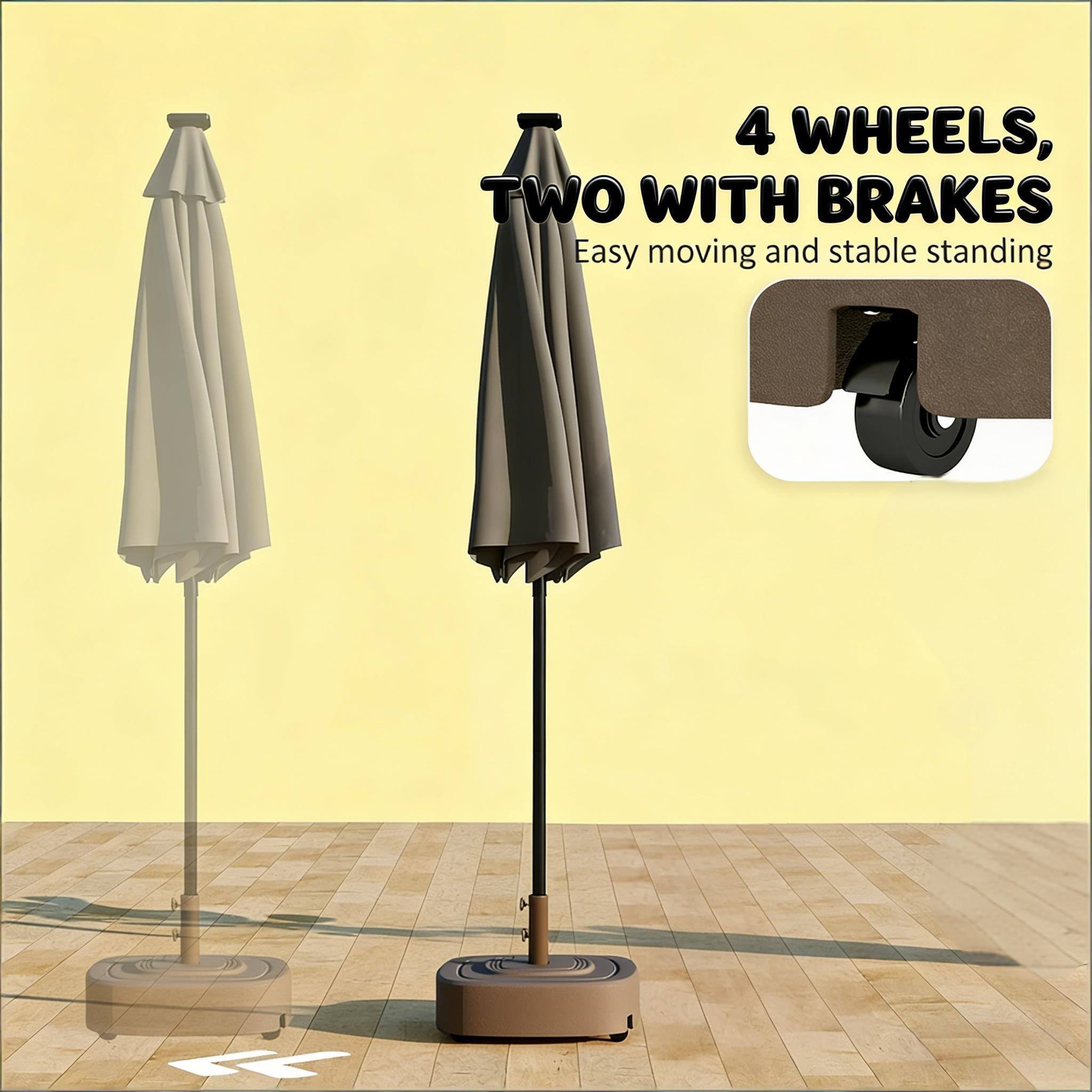 4 WHEELS, TWO WITH BRAKES  
Easy moving and stable standing