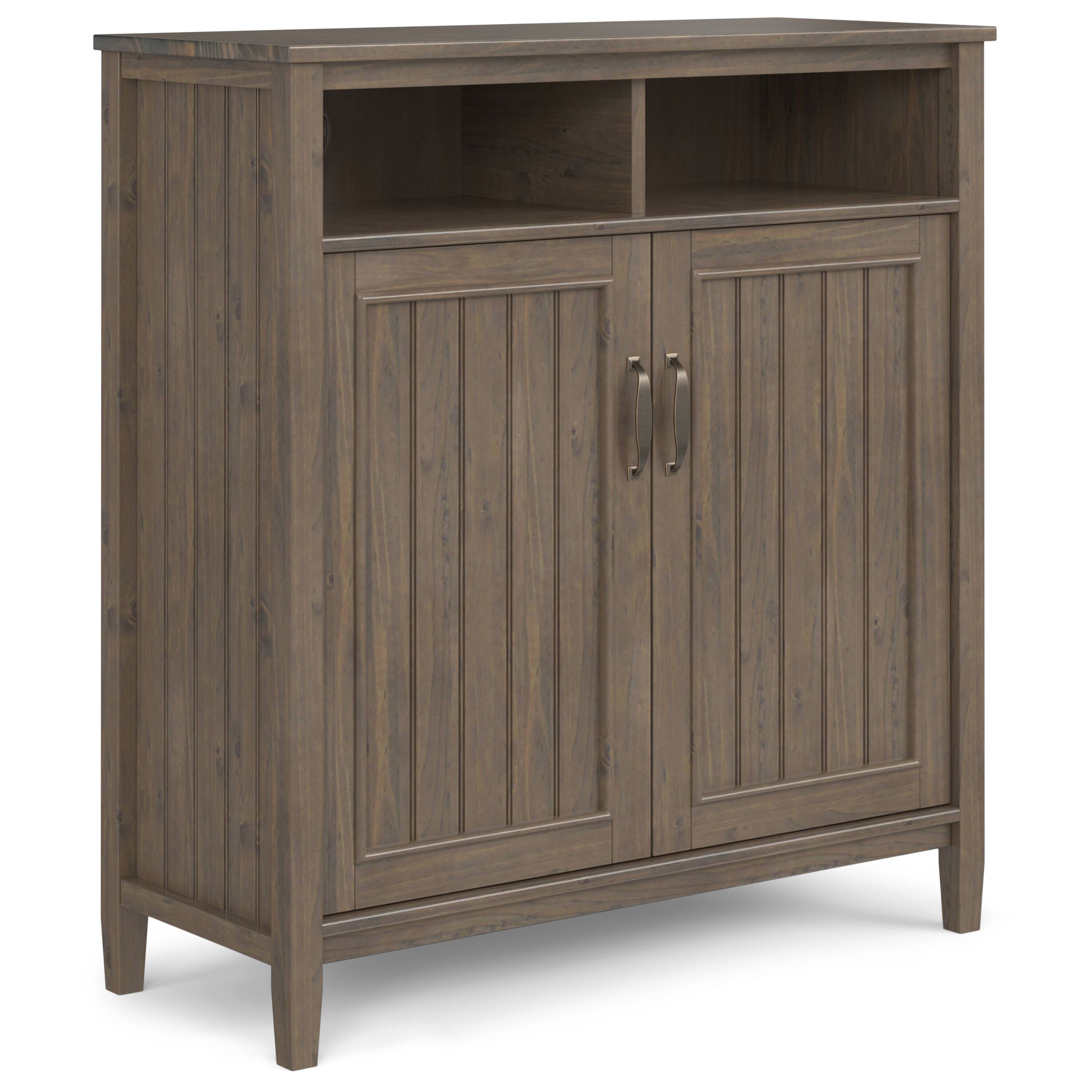 Alt View 2. Simpli Home - Lev 39 inch Storage Cabinet (Set of 2) - Smoky Brown.