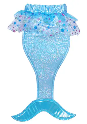 Front. Pink Poppy - Girl's Costume Mermaid Tail with Sound: Blue - Blue.