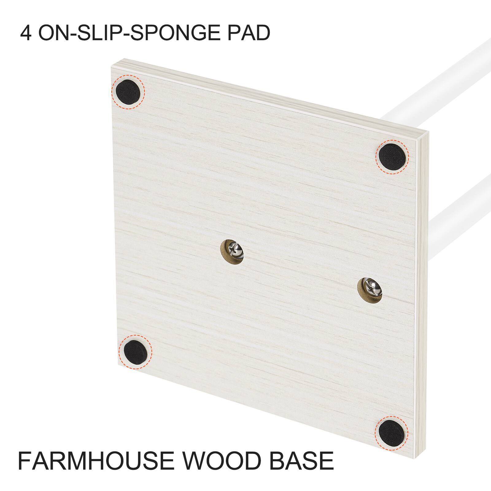 4 ON-SLIP-SPONGE PAD  
FARMHOUSE WOOD BASE