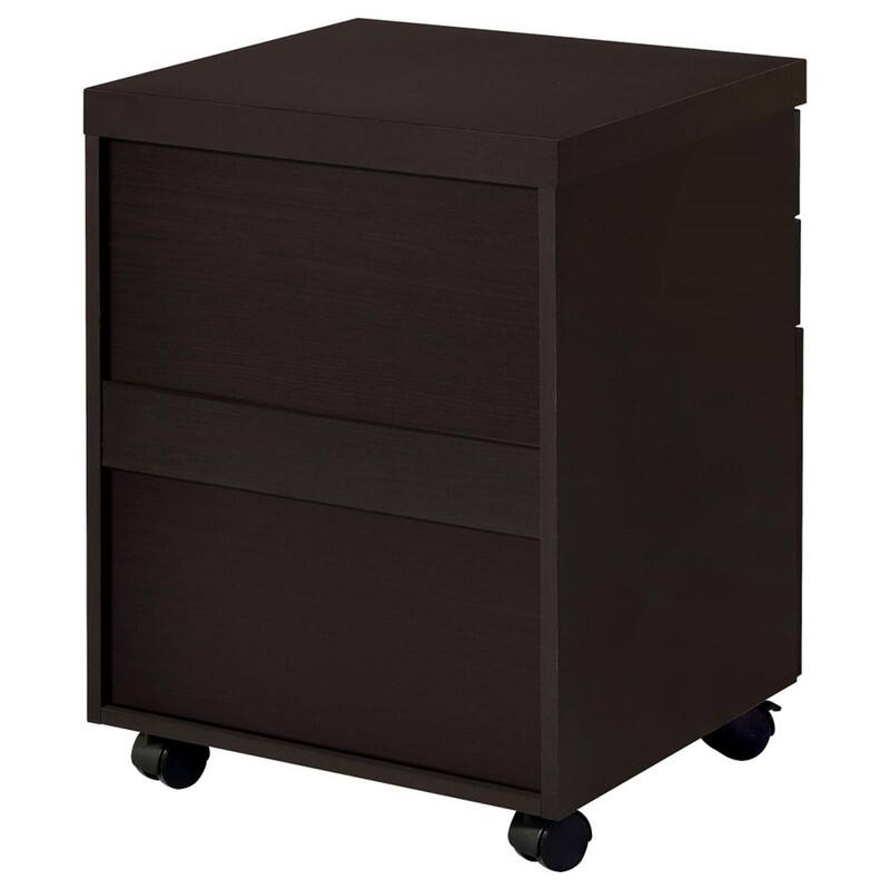 Alt View 5. HTUTWOO - 18.00" Cappuccino 3-Drawer File Cabinet - Mobile Wood Filing Cabinet with Casters, Silver Hardware, Home Office Storage - Brown.