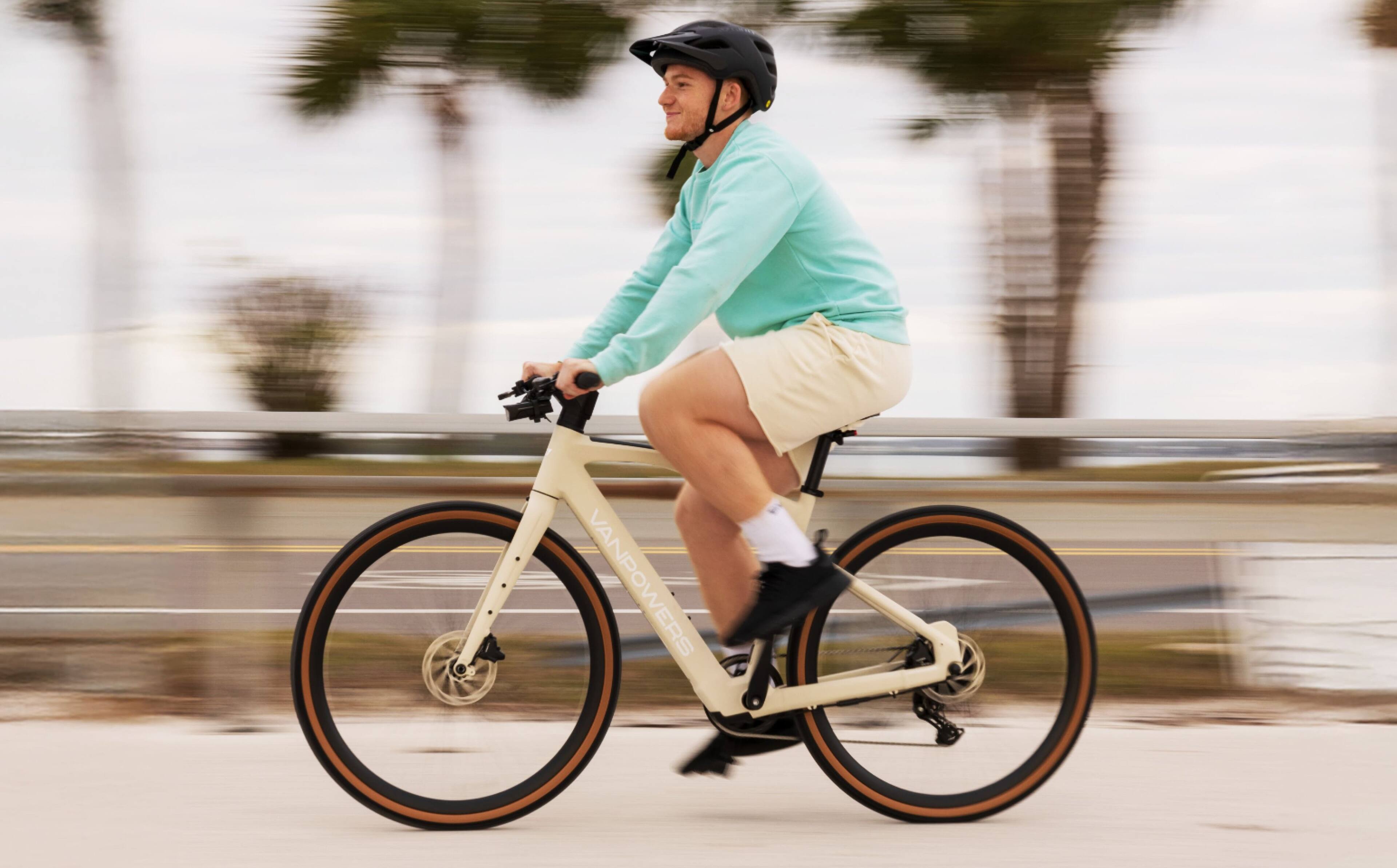 Alt View 1. Vanpowers - UrbanCross-Pro 350W Lightweight Gravel E-Bike - Sand Yellow.