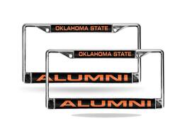 Rico Industries - Oklahoma State Cowboys Alumni Chrome Metal Laser License Plate Frame - Set of 2 Frames - Multi