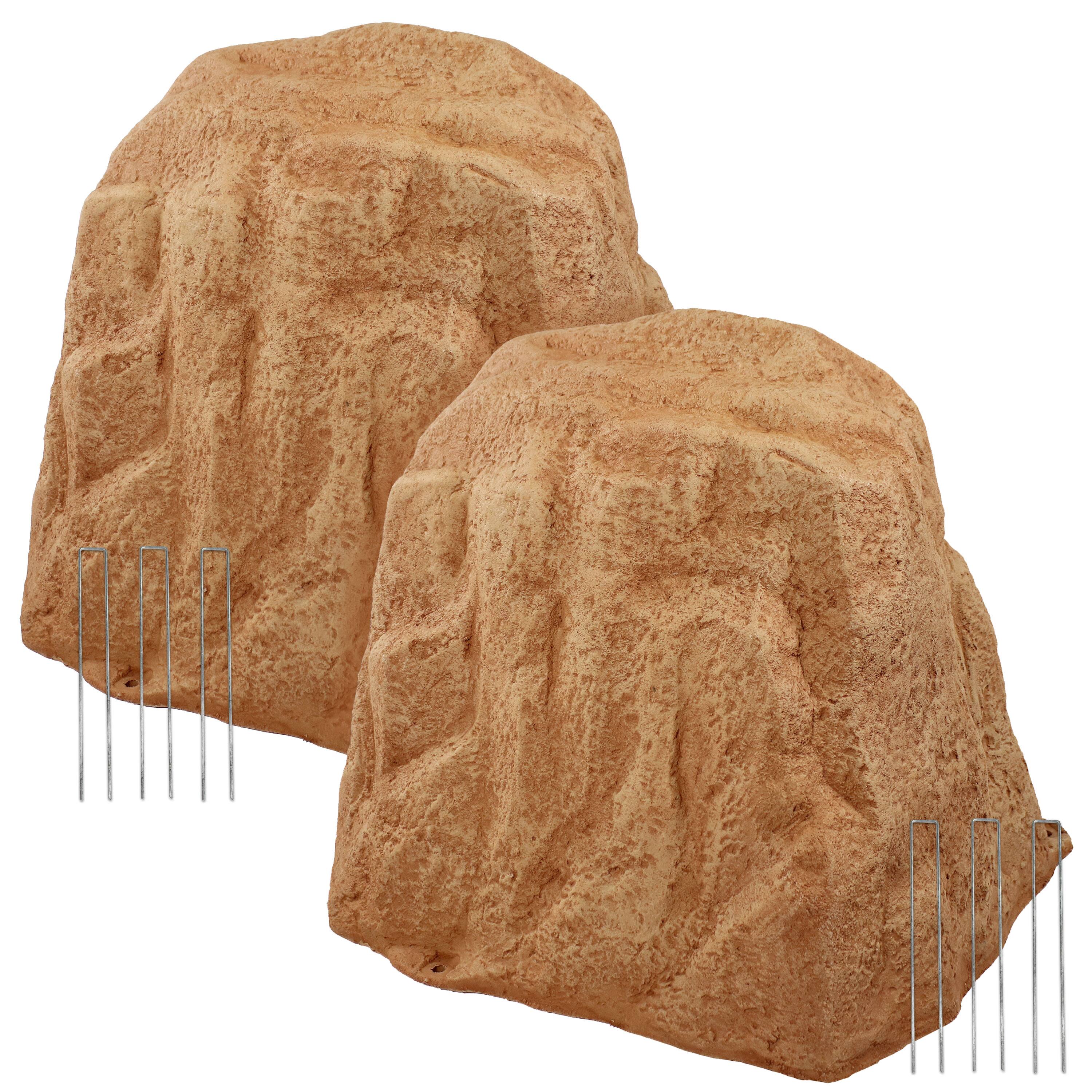 Sunnydaze - Set of 2 Artificial Polyresin Landscape Rocks with Stakes - Sand price history on PriceWatchPro