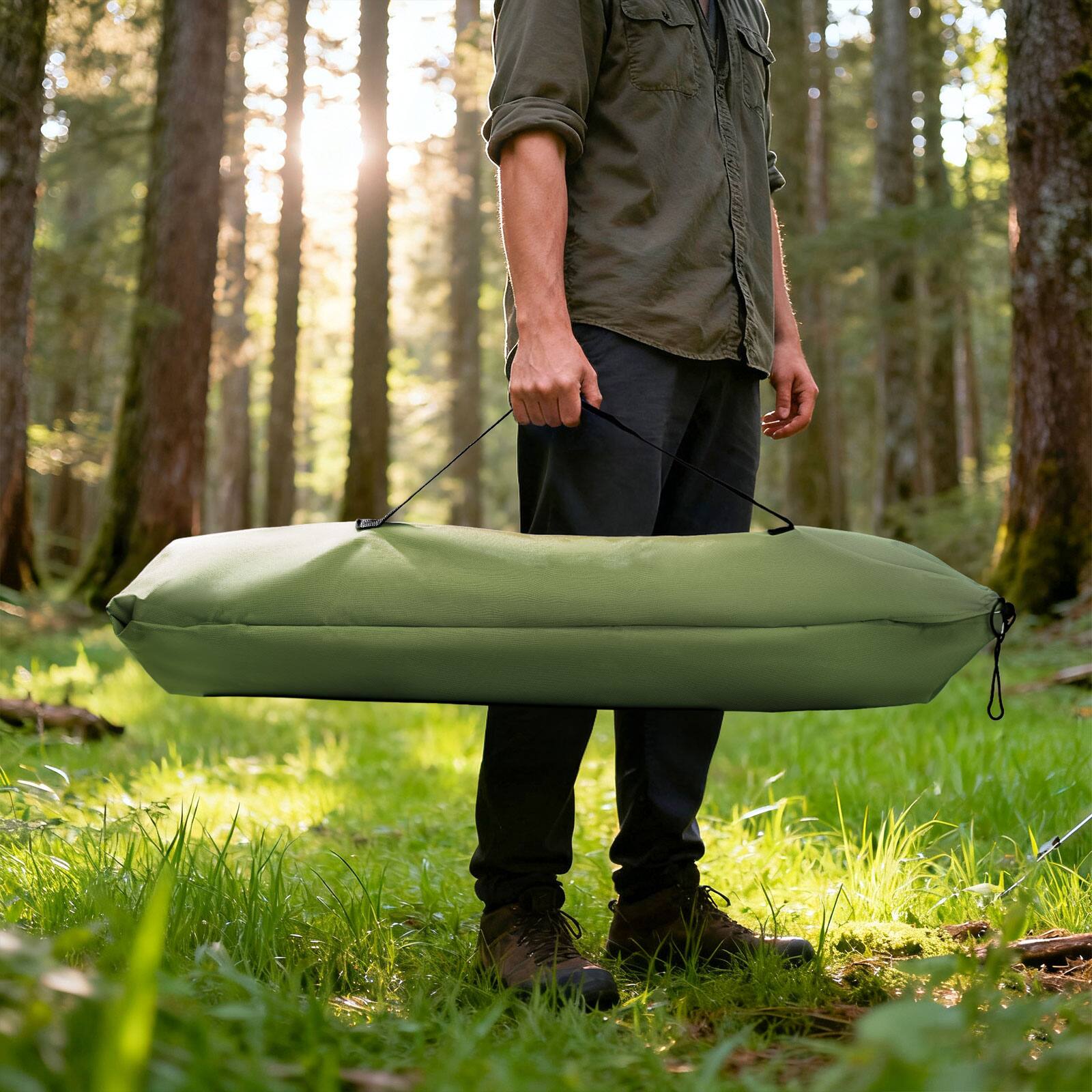 Alt View 5. Winado - 75in Folding Camping Cot, Portable Camping Bed, Sleeping Cots with Carrying Bag for Indoor Outdoor Camping Hiking Travel - Army Green.