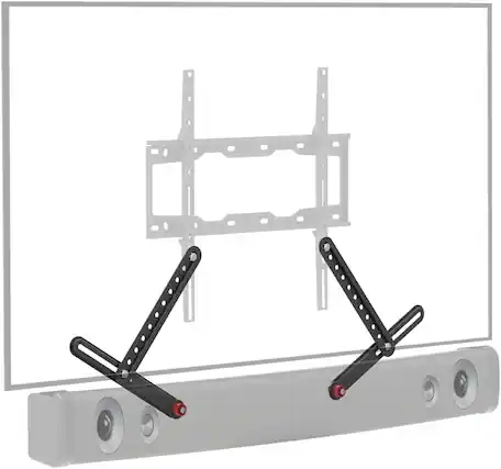 Front. Schertz - Adjustable Soundbar Mount for TV – Fits 13-80 Inch TVs, Above or Below Screen Installation, Holds Up to 14 lbs, Universa - Black.