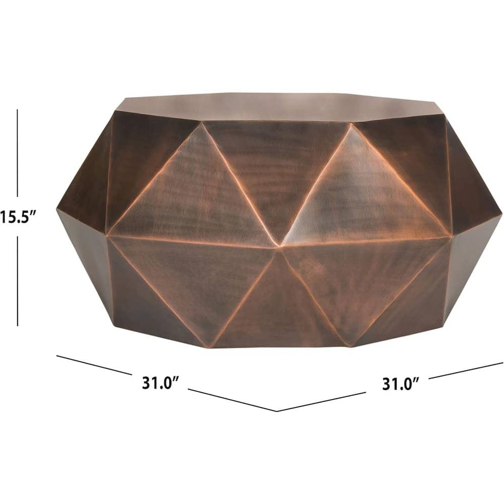 Safavieh - Home Collection Astrid Geometric Copper Faceted Coffee Table - Brown