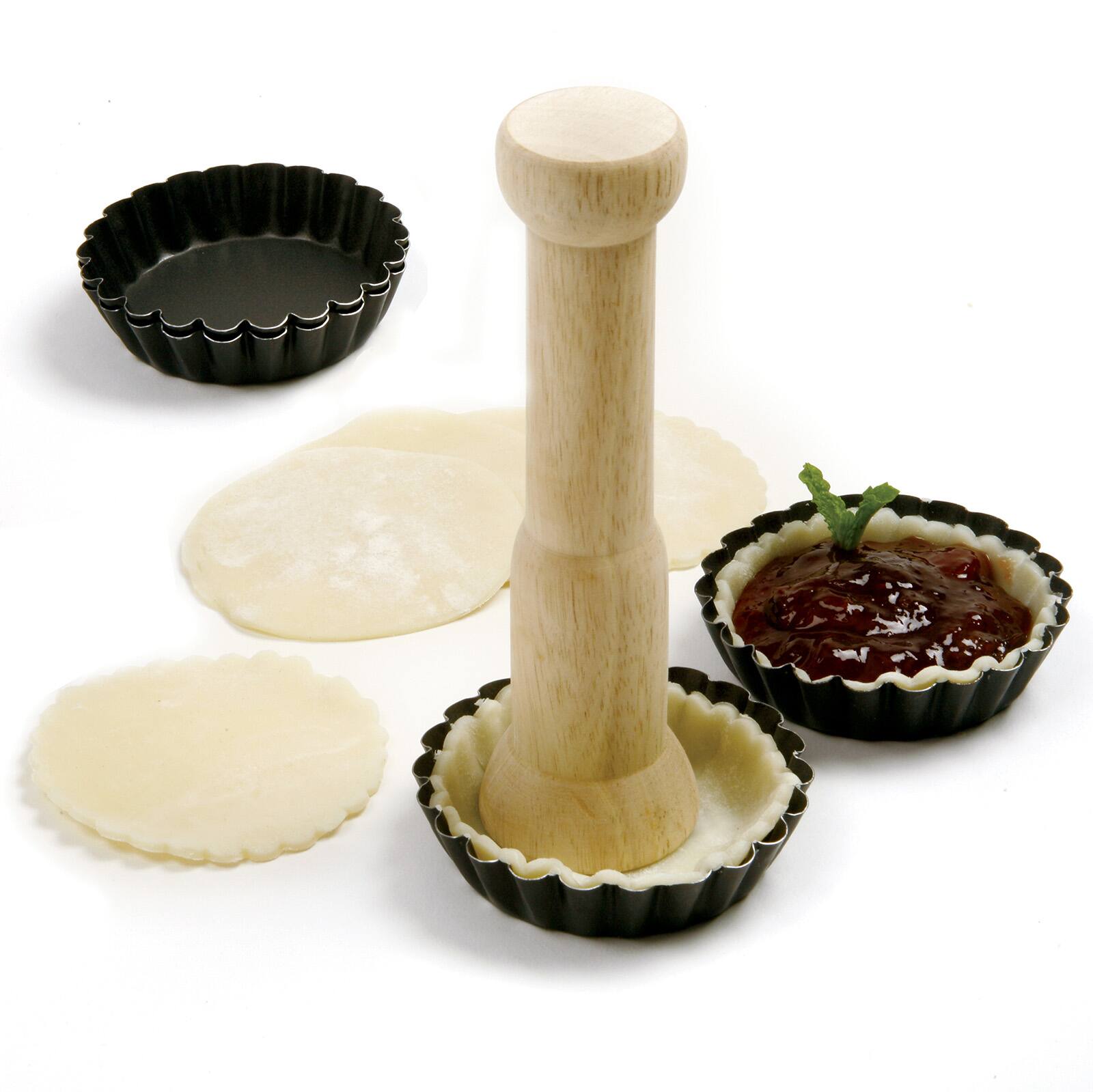 Alt View 1. Norpro - Tart Tamper, Wooden Dough Press for Mini Muffins and Tarts - Beige.