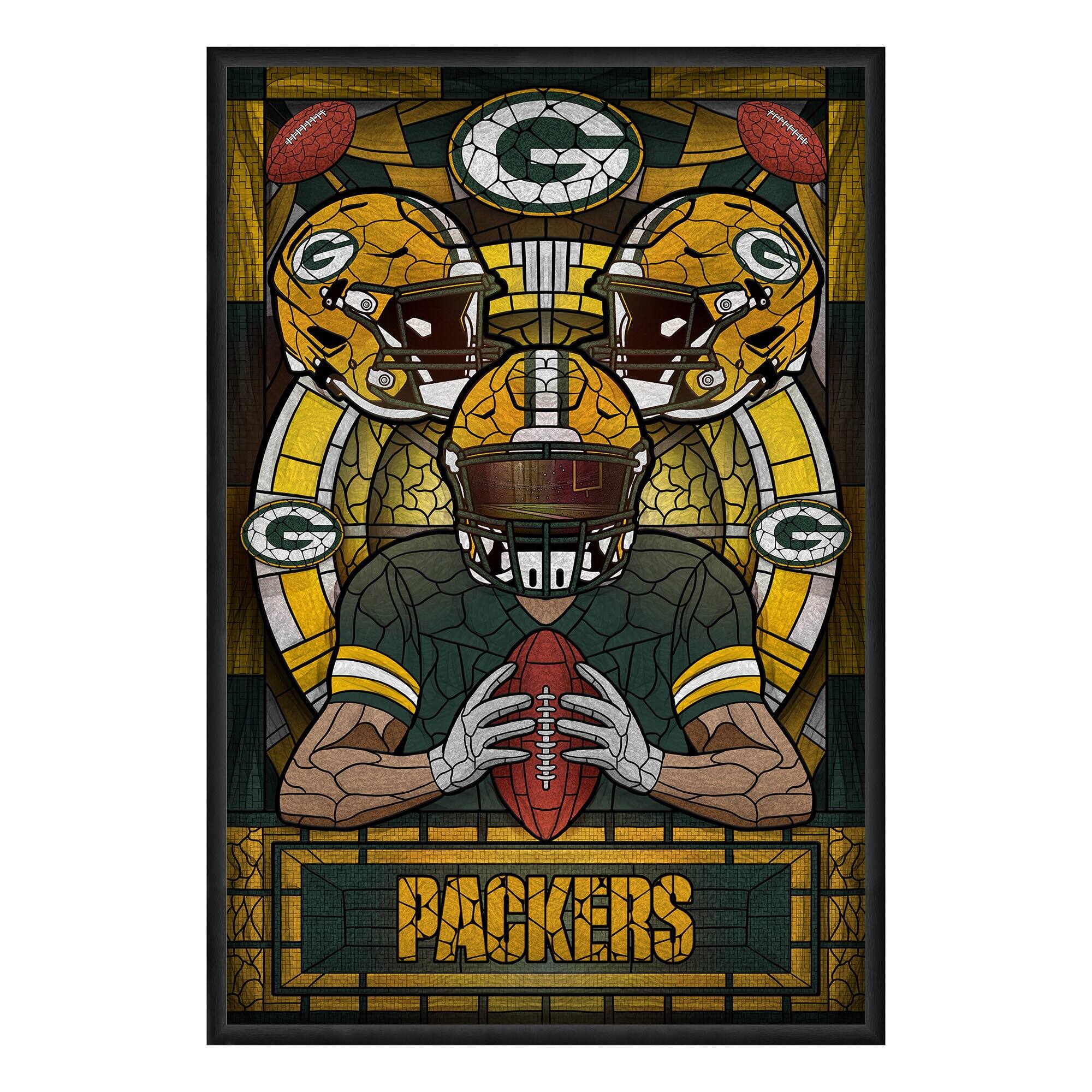 Green Bay Packers Framed Stained Glass Art Print