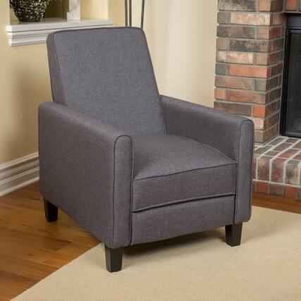 Front. TinyHomie - Smoke Fabric Push Back Chair for Elegant Home Décor - gray.