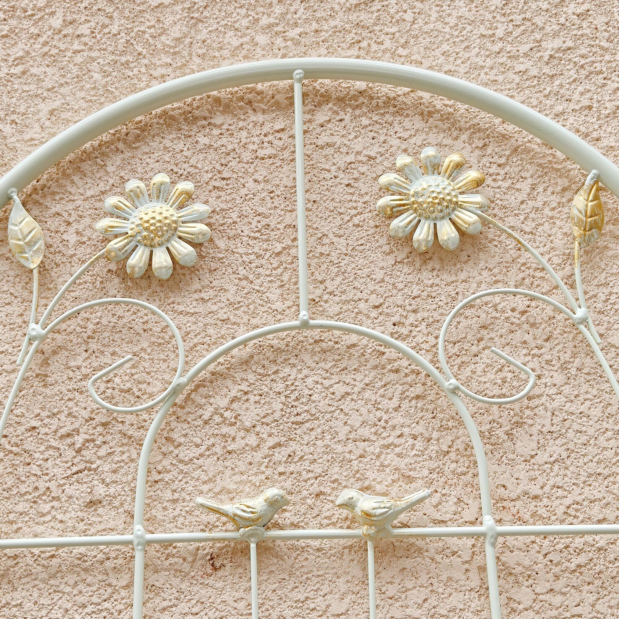 Alt View 4. Loheer - 4 Pack Metal Garden Trellis for Climbing Plants Rustproof Outdoor Flower Support - Cream White.