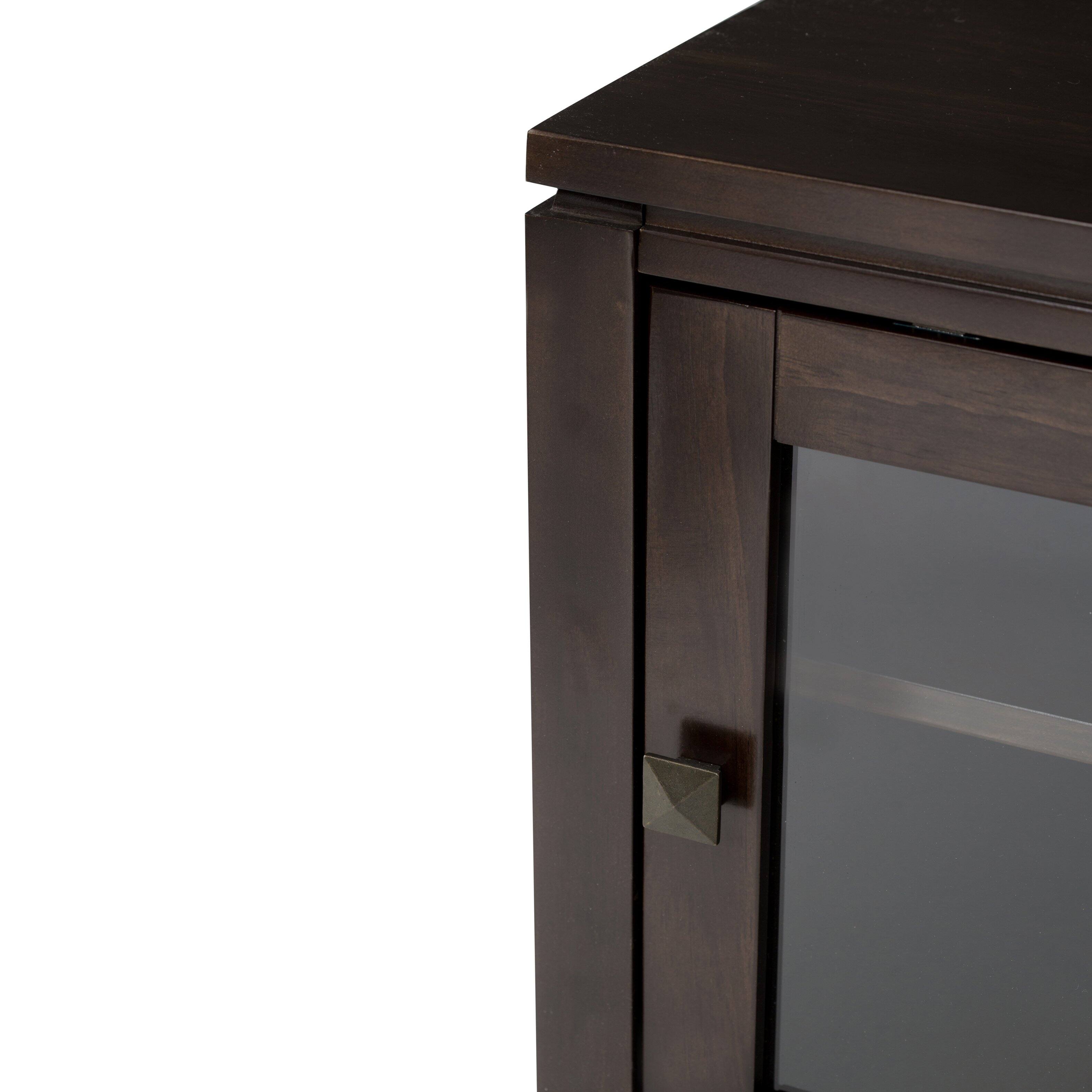 Alt View 2. Simpli Home - Cosmopolitan Solid Wood 36 inch Storage Cabinet in Mahogany Brown (Set of 2) - Mahogany Brown.