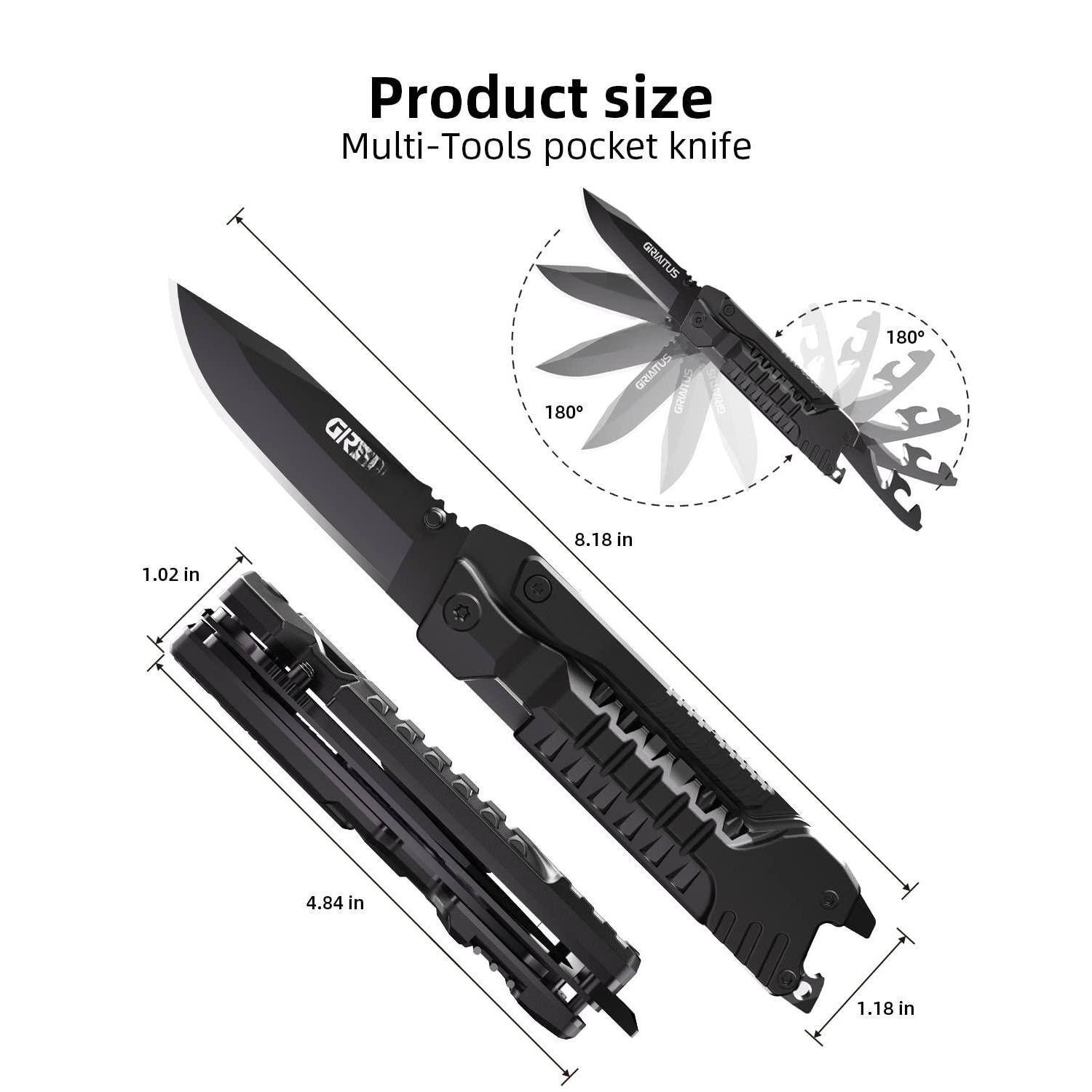 Product size  
Multi-Tools pocket knife  

1.02 in  
4.84 in  
1.18 in  
8.18 in