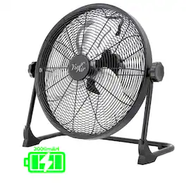 VieAir - Vie Air 16 Inch Rechargeable Indoor/Outdoor Floor Fan (IPX4 Rated) - Black