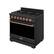 Angle. Thor Kitchen - Gordon Ramsay Series by Thor Kitchen 6.0 Cu. Ft Freestanding Gas Range with Rose Gold Hardware - Black.