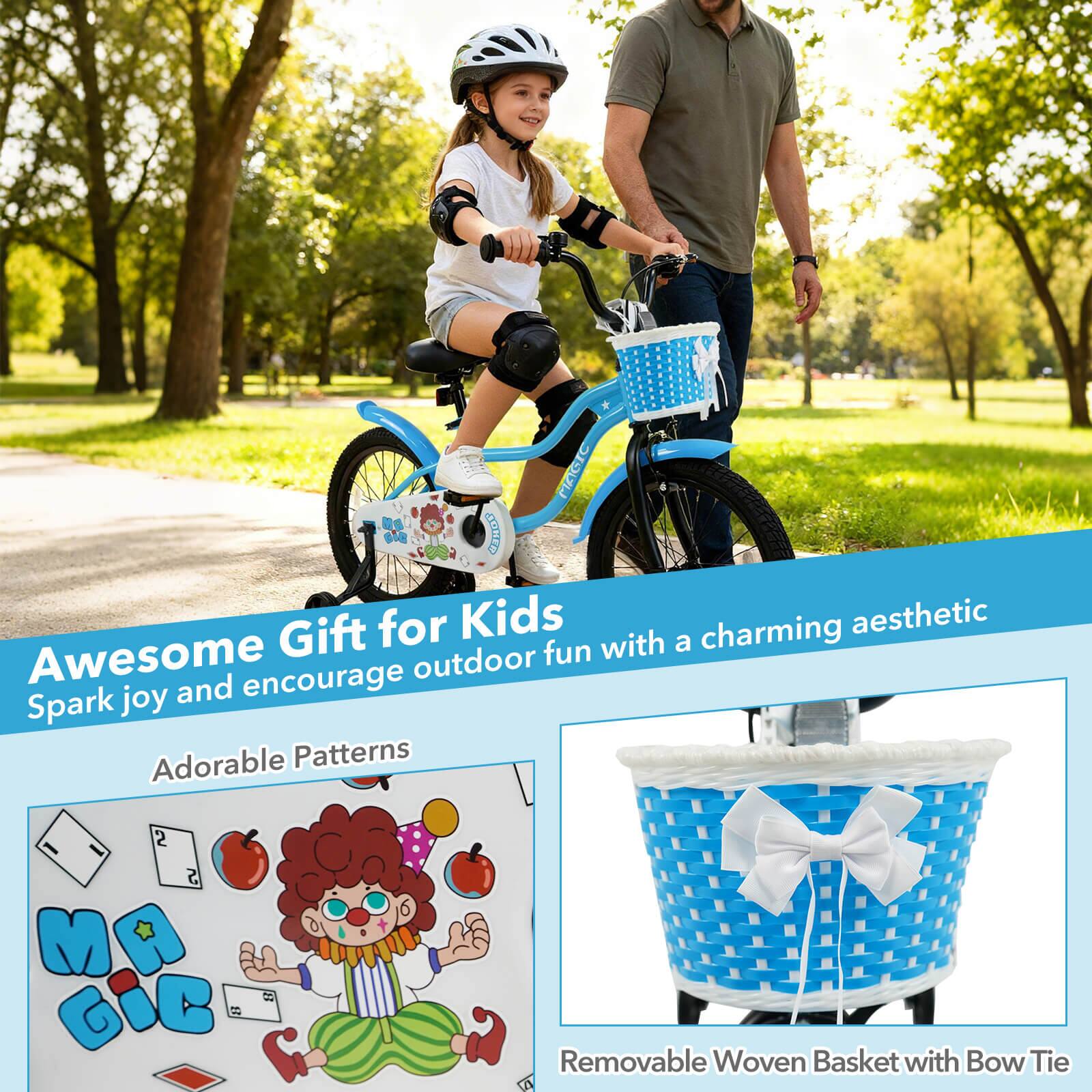 Awesome Gift for Kids  
Spark joy and encourage outdoor fun with a charming aesthetic  

Adorable Patterns  

Removable Woven Basket with Bow Tie