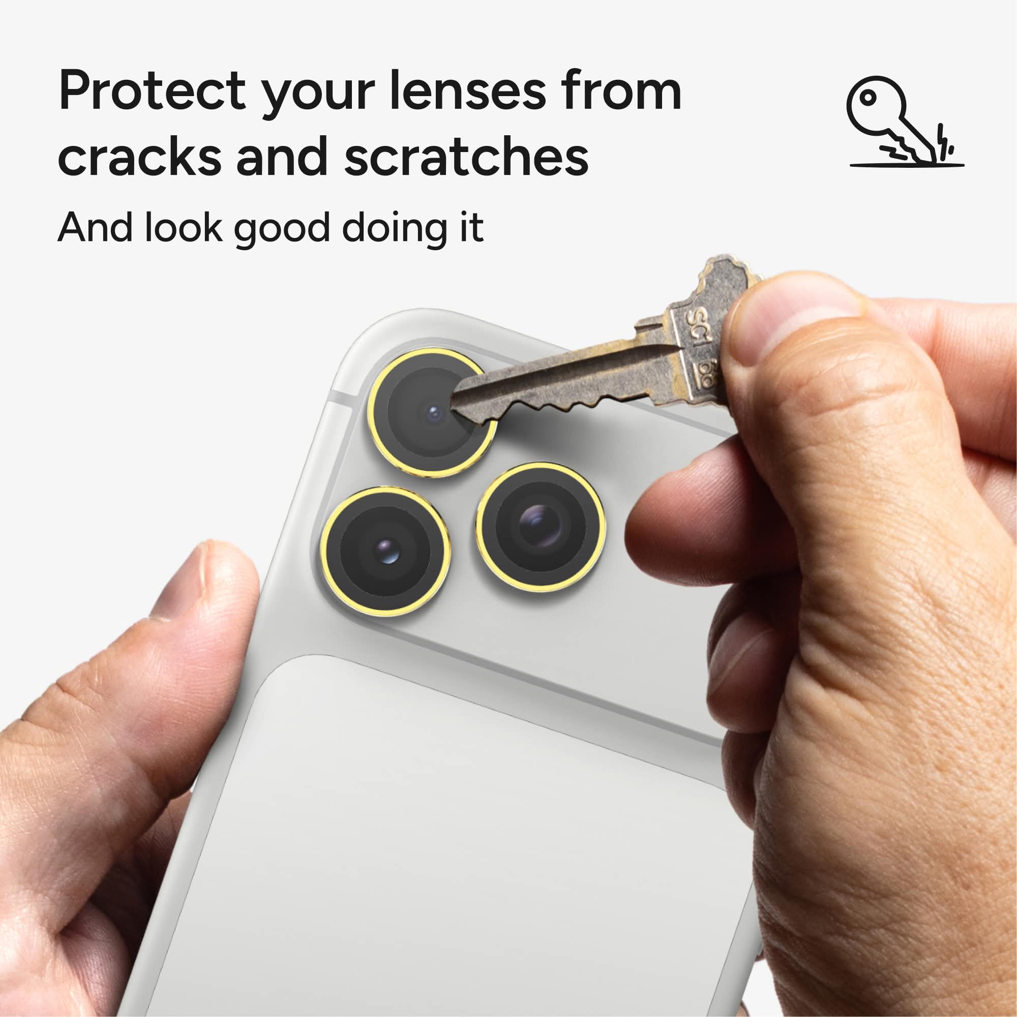 Protect your lenses from cracks and scratches  
And look good doing it