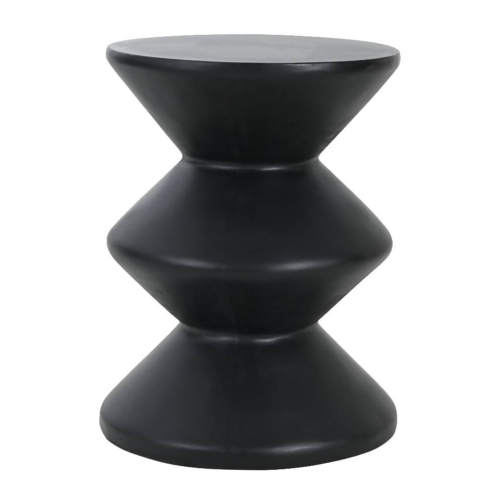 Left. Loheer - Loheer Concrete Side Table Outdoor Modern Black End Table - Black.