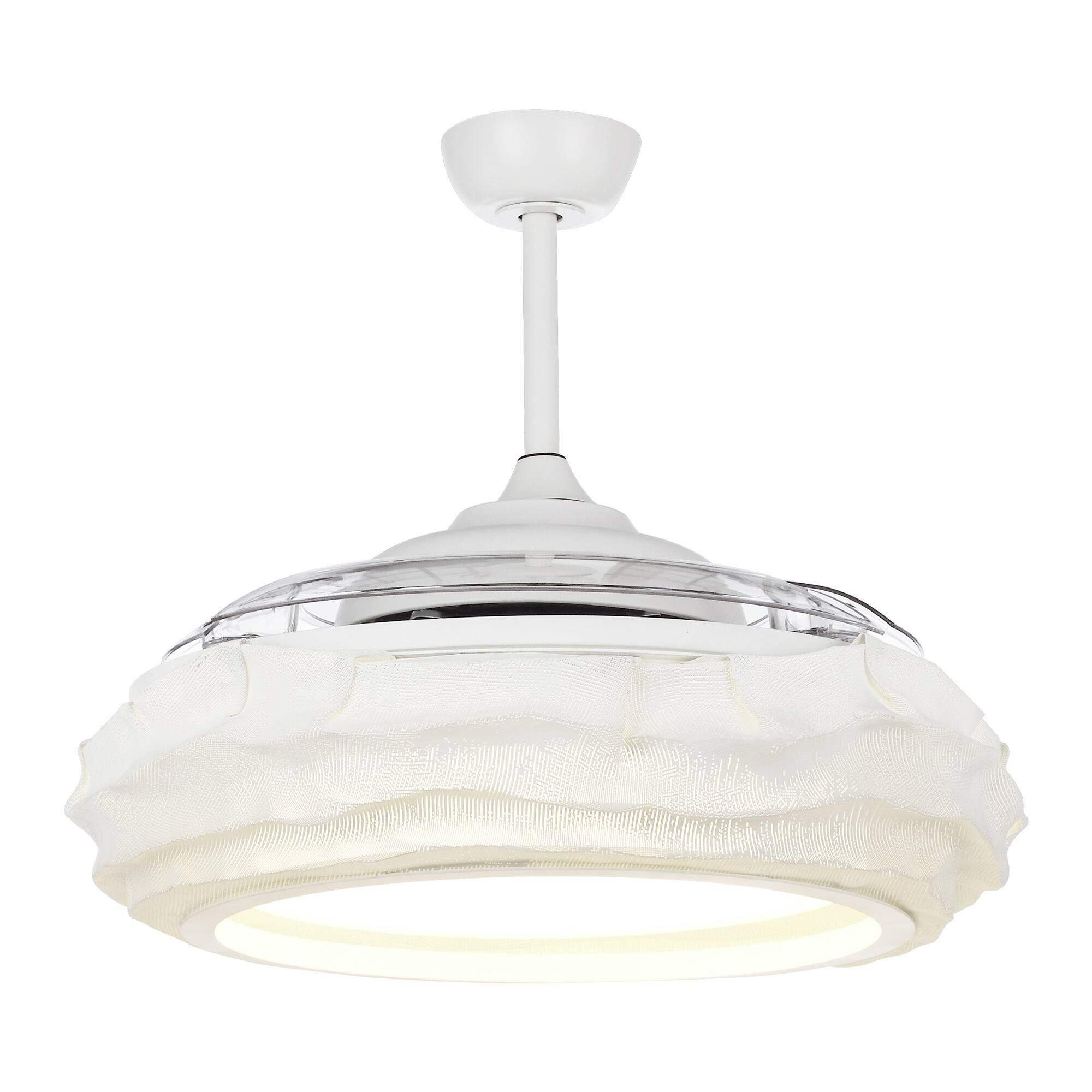 Alt View 10. Parrot Uncle - 52" Coastal White Metal Fandelier Smart Ceiling Fans with Lights and Remote, App Control, Voice Control - White.