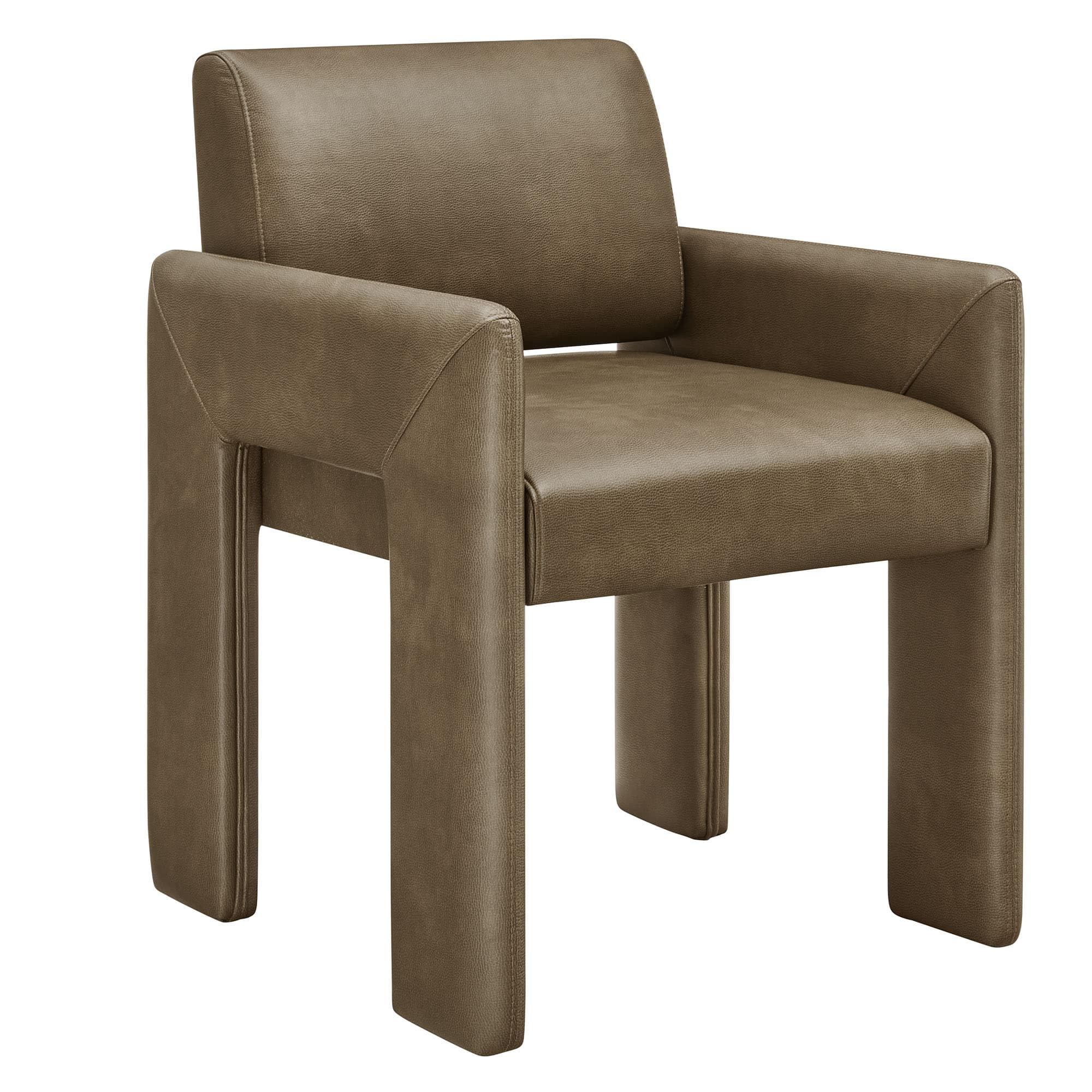 Daven Vegan Leather Dining Armchair by Modway - Gray