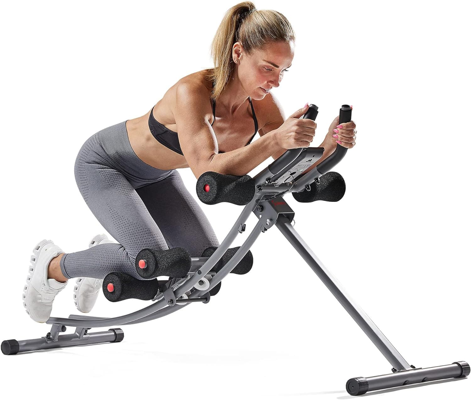 Sunny Health & Fitness - Core Glider Ab Trainer Machine - Silver