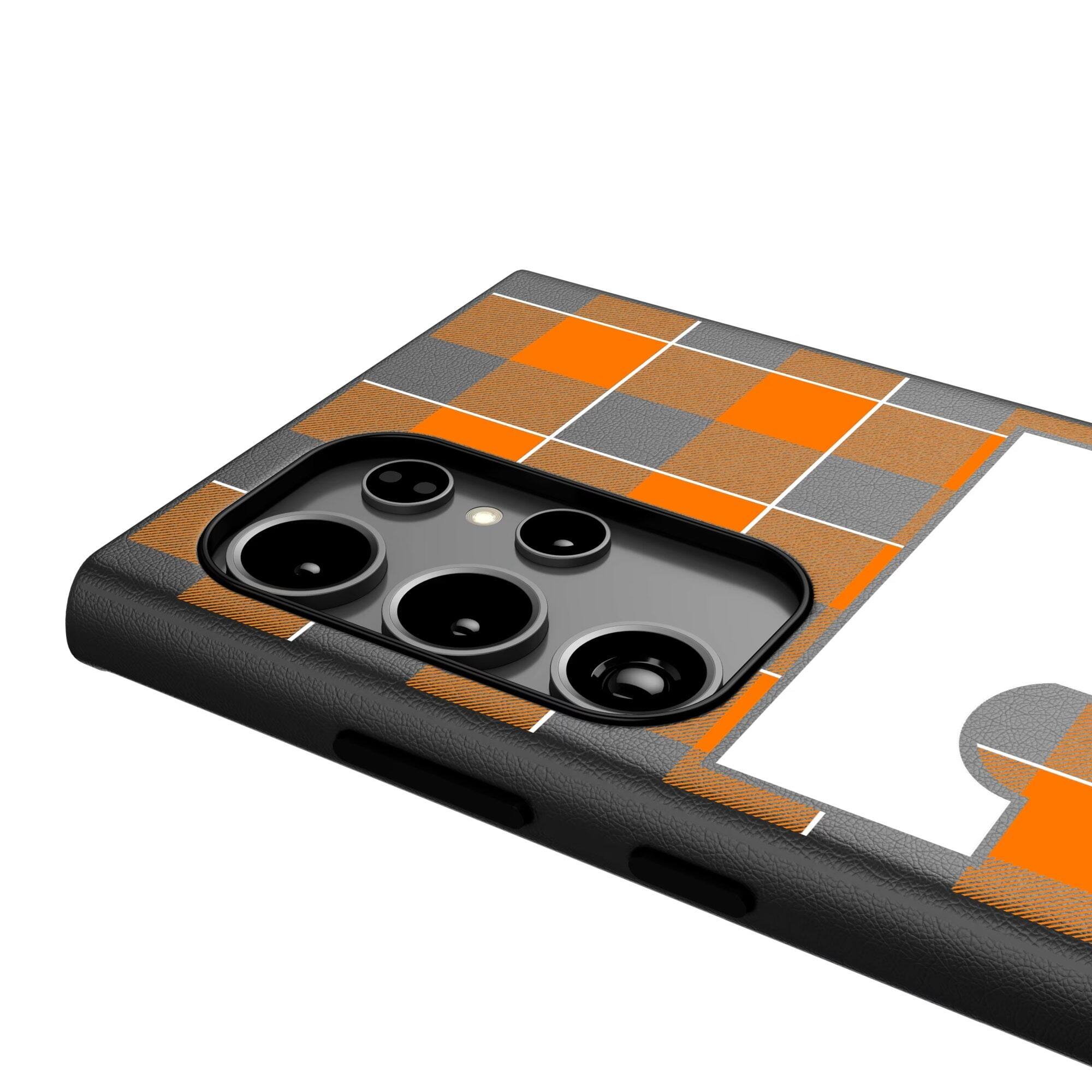 Alt View 2. Keyscaper - Tennessee Volunteers Plaid Galaxy Magnetic Bump Case - S24 - Black.