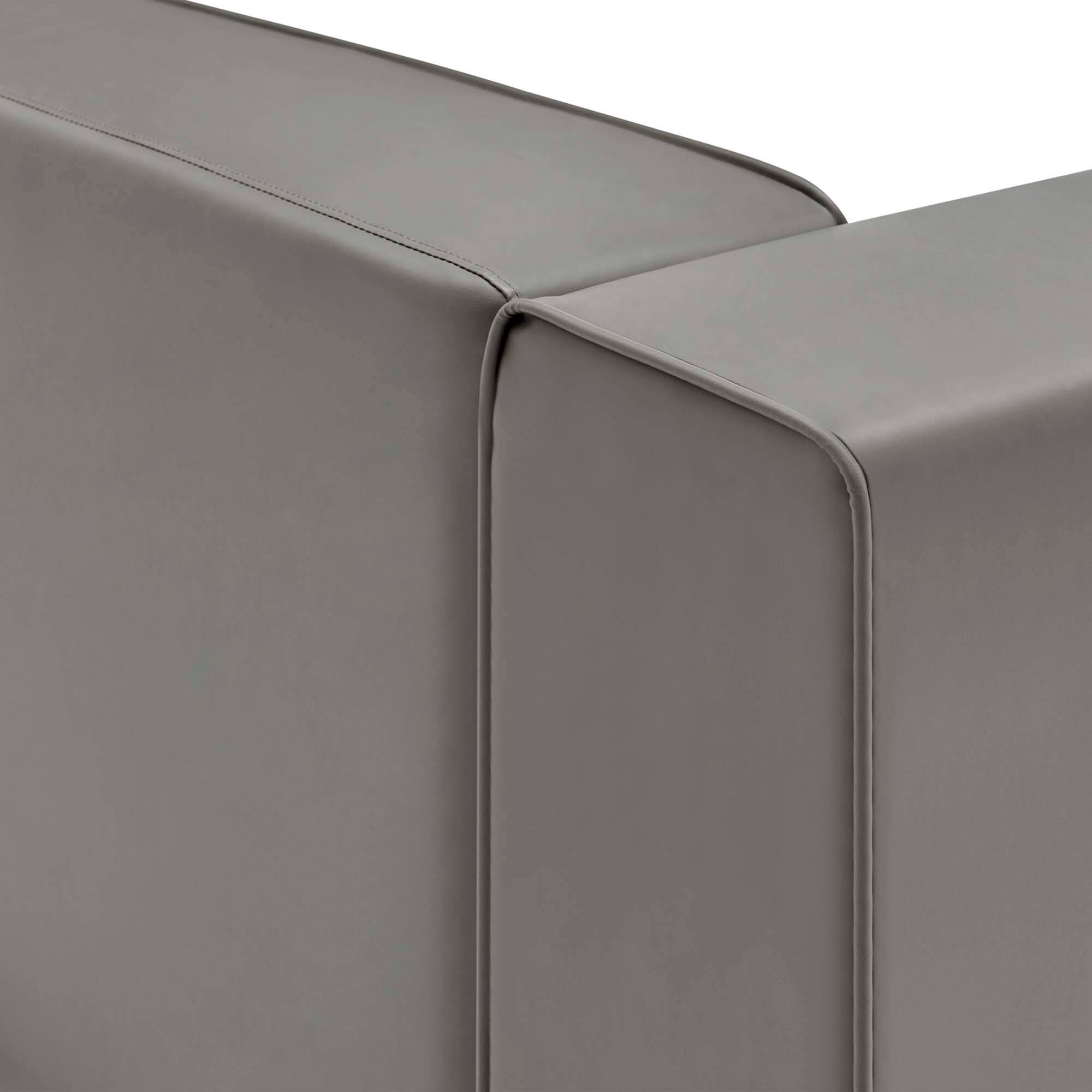 Back. Modway - Mingle Vegan Leather Right-Arm Chair by Modway - Gray.