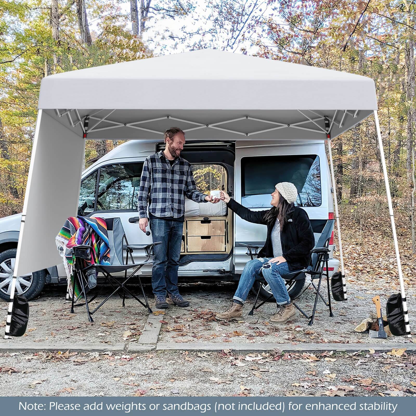 Note: Please add weights or sandbags (not included) for enhanced stability.