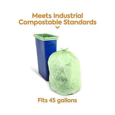 Meets Industrial Compostable Standards  
Fits 45 gallons