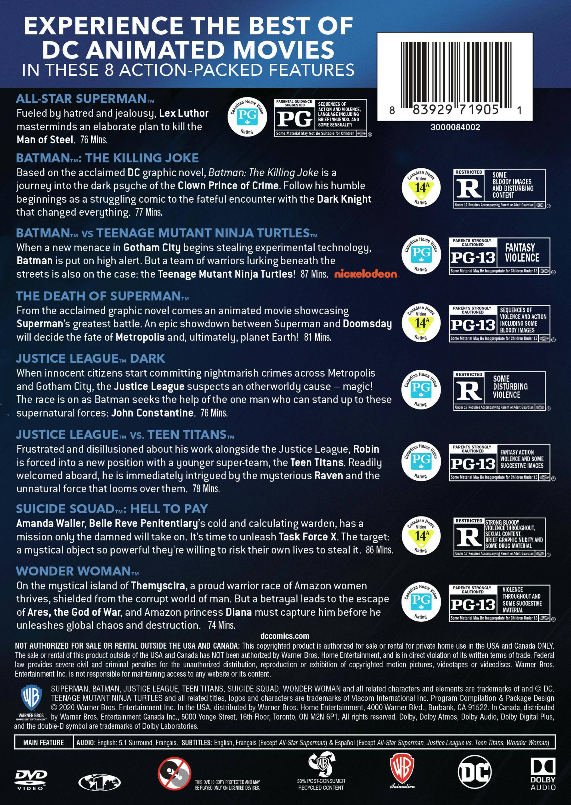 Angle. DC - Best of DC Animated Movies (Box Set) [DVD].