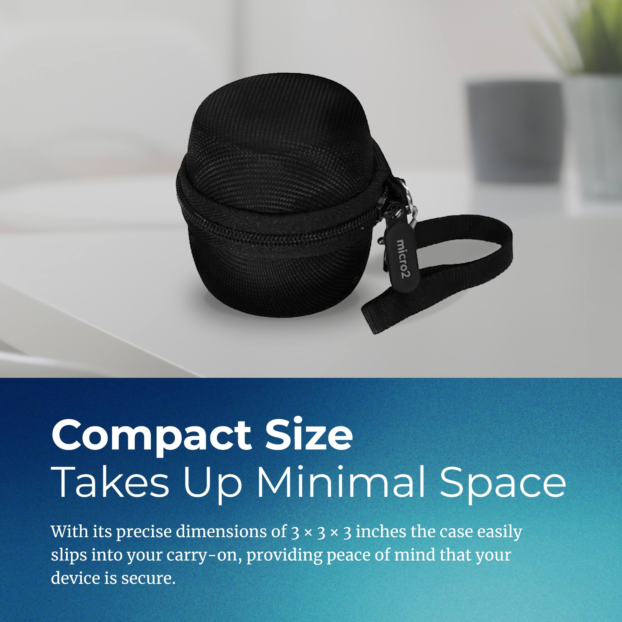 Compact Size Takes Up Minimal Space

With its precise dimensions of 3 x 3 x 3 inches, the case easily slips into your carry-on, providing peace of mind that your device is secure.