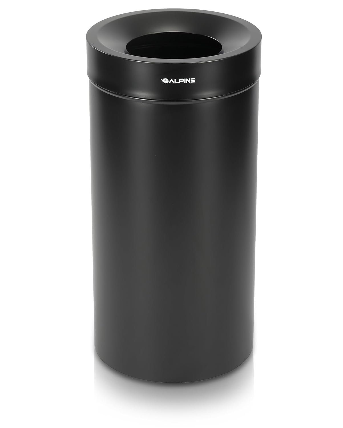 Alt View 6. Alpine Industries - 27 Gallon Stainless Steel Commercial Indoor Trash Can - Black.
