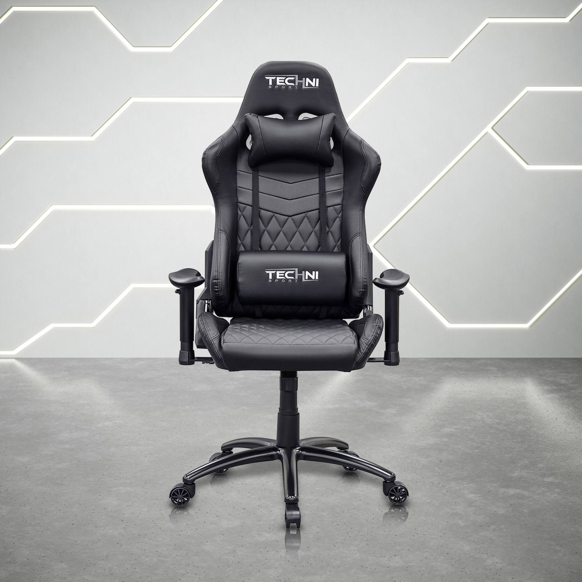 GOODSILO - Ergonomic High Back Racing Style Gaming Chair with Adjustable Features for Comfortable Work or Play - Black