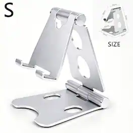 Dteck - Adjustable Foldable Aluminum Alloy Phone Stand for Samsung / iPhone /Google /Universal Phones for Home Office Use - Samll-Silver