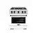 Front. ZLINE - ZLINE Autograph 30" Freestanding Select Gas Range w/ 4 Burners & White Door w/ Black Accents (HGRZ-WM-30-MB) - Stainless Steel.