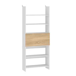 FUFU & GAGA - FUFU&GAGA Convertible Bookshelf: Multi - Functional, Hidden Desk, Stylish Storage Cabinet - White