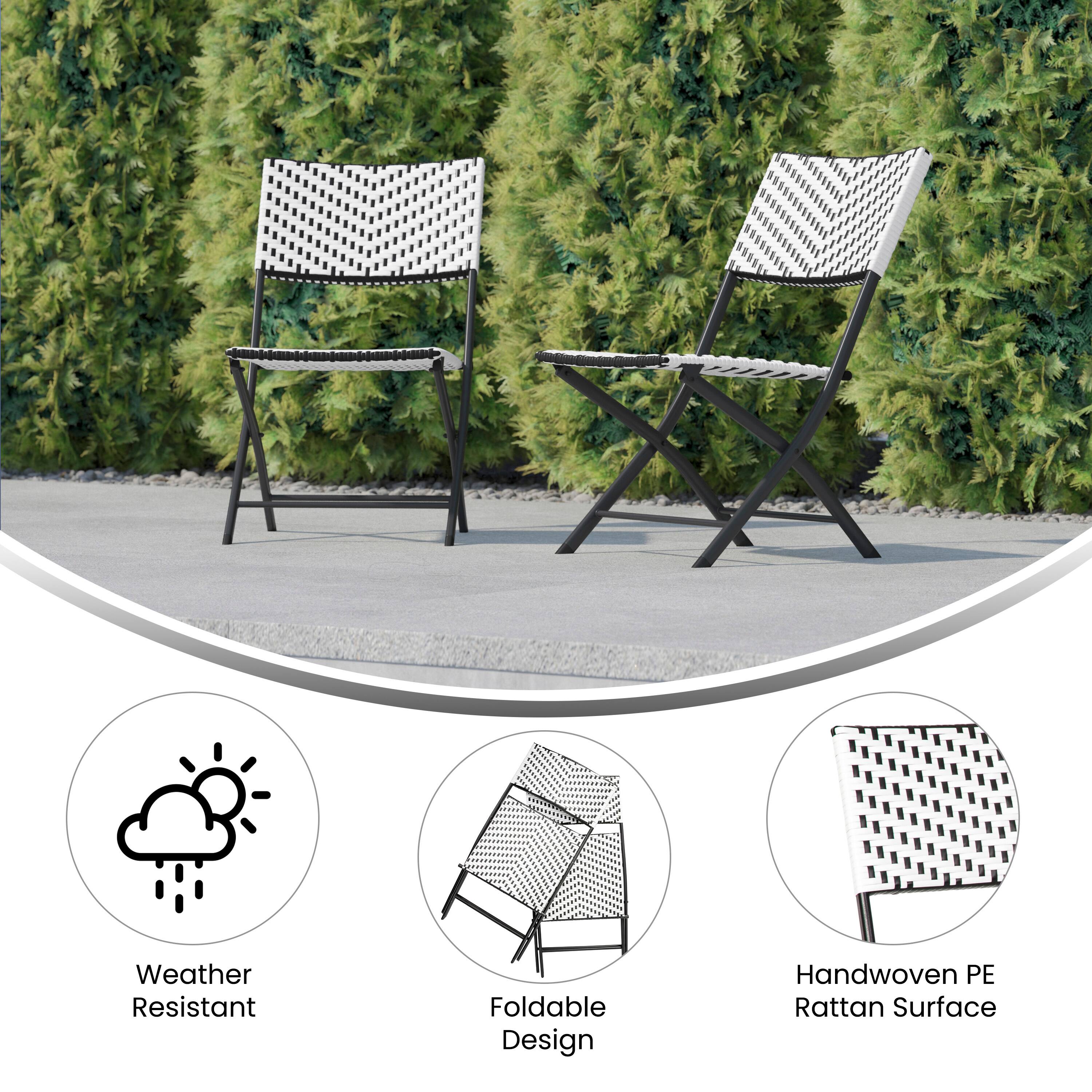 Weather Resistant Foldable Design Handwoven PE Rattan Surface