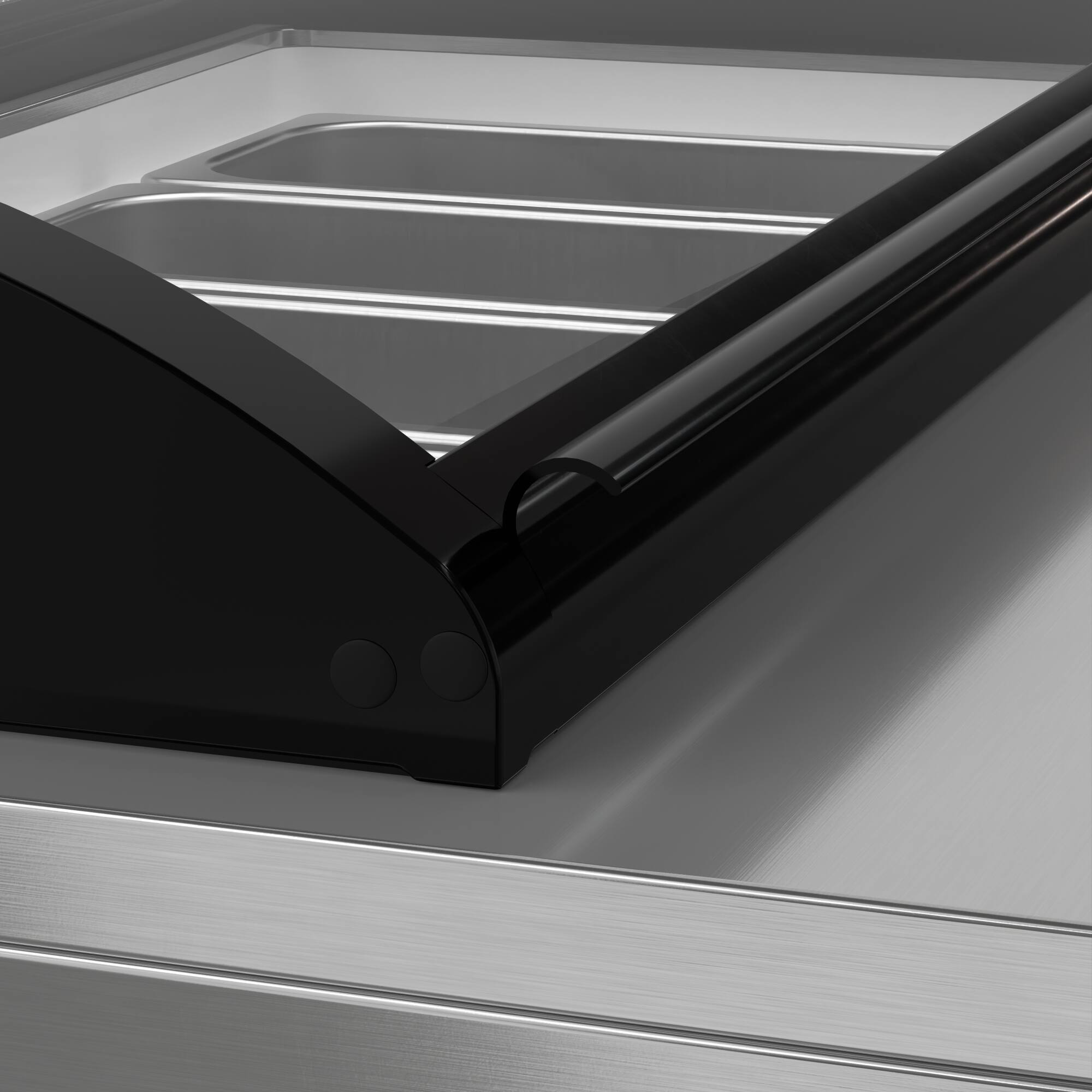 Alt View 5. Koolmore - 39 in. 5-Pan Countertop Ice Cream Display Freezer with Curved Glass Top in Stainless-Steel (KM-CGDR-5P) - Stainless-Steel and Black.