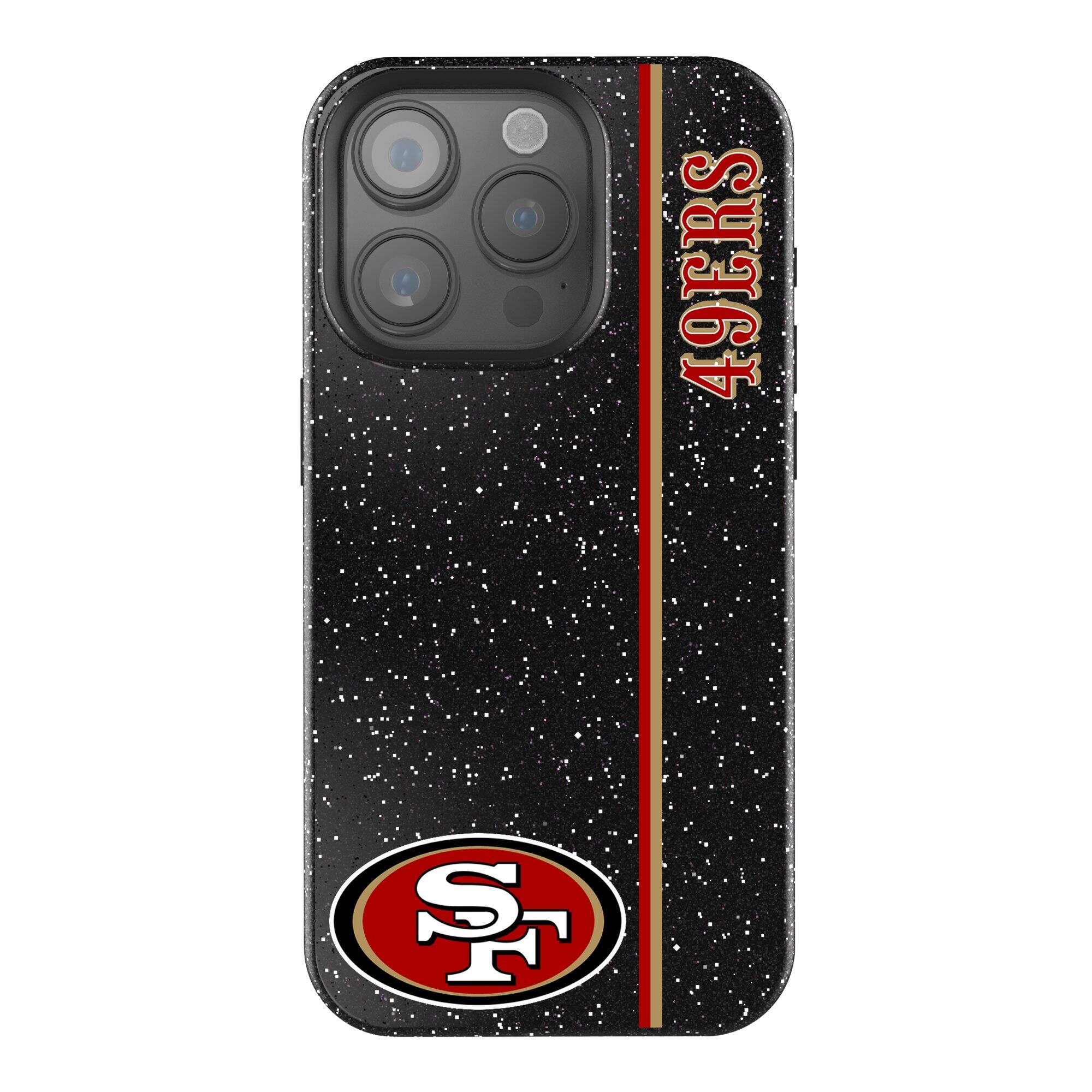 Front. Keyscaper - San Francisco 49ers iPhone Bling Case - 14 Pro - Black.