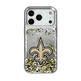 Keyscaper - NFL - New Orleans Saints iPhone Glitter Case with Confetti Design - 15 - Multicolor