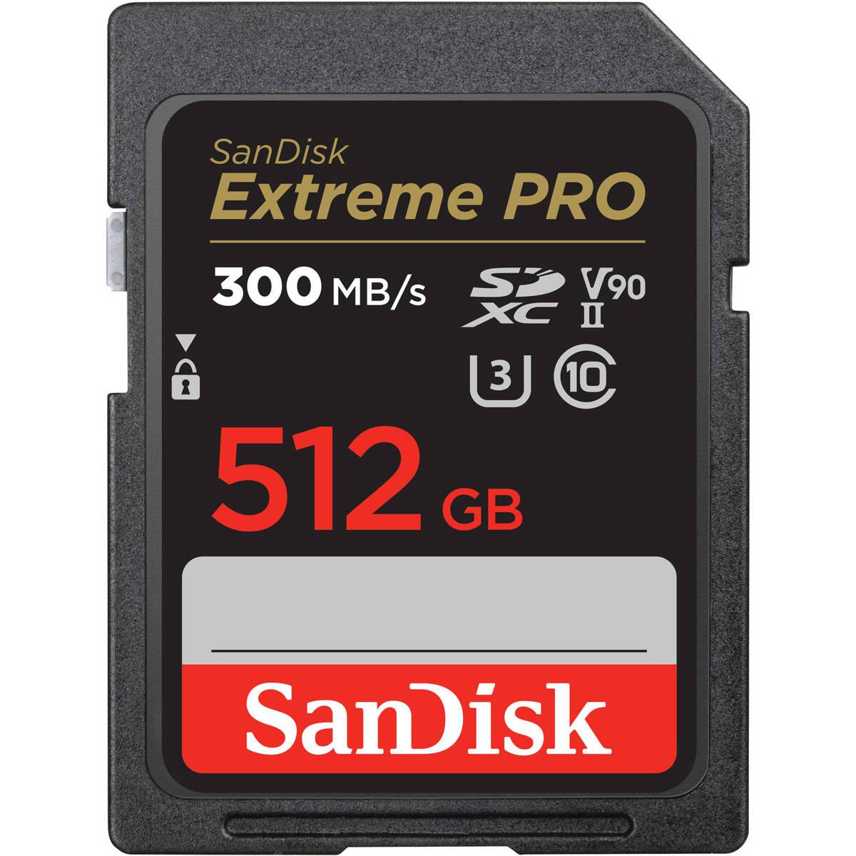 SanDisk Extreme PRO  
300 MB/s  
V90  
XC II  
512 GB  
SanDisk