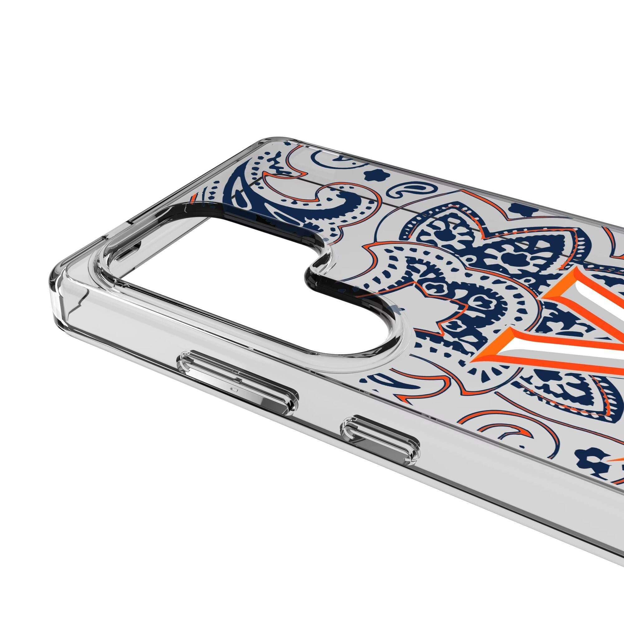 Alt View 2. Keyscaper - Virginia Cavaliers Paisley Galaxy Clear Case - S23 Ultra - Multicolor.