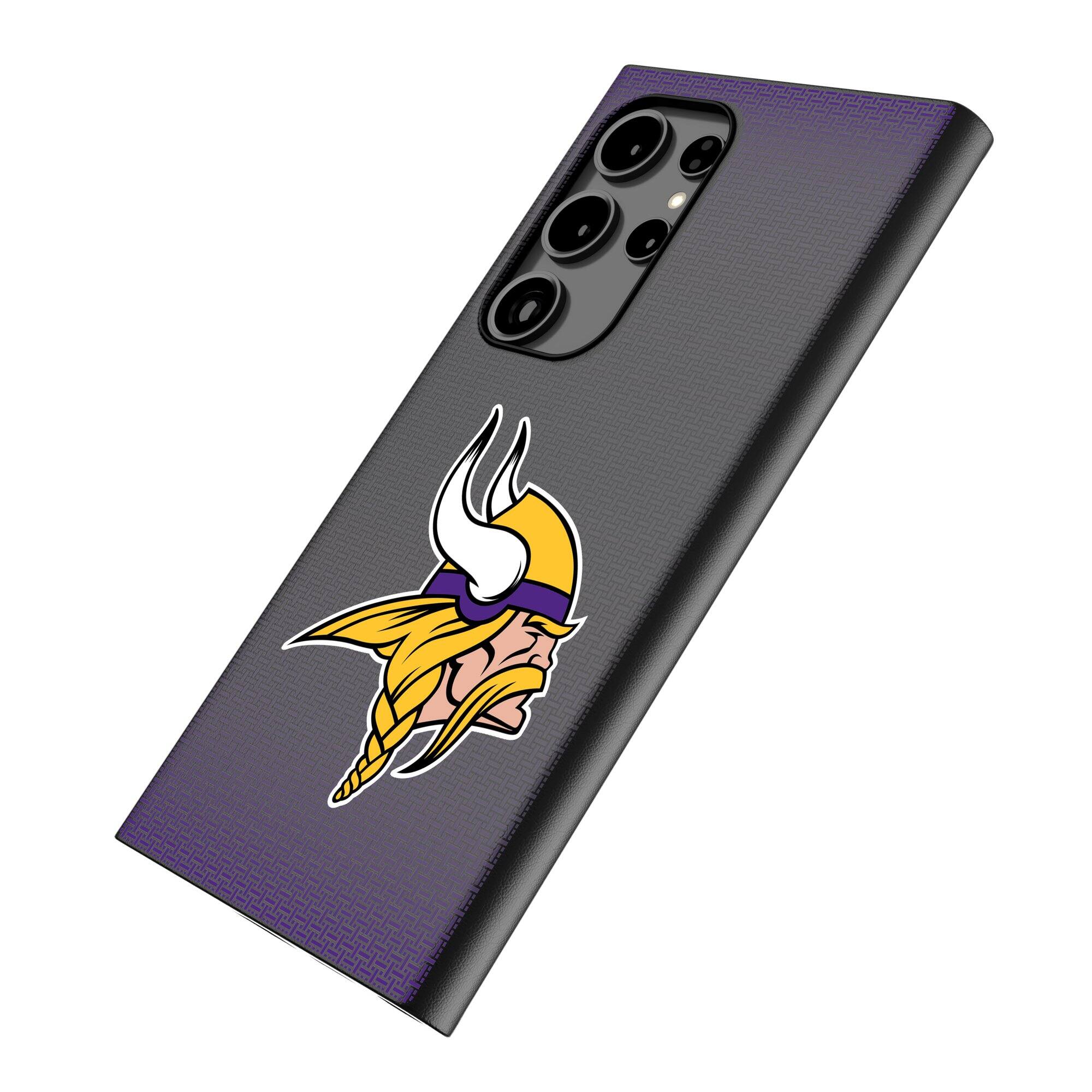 Alt View 1. Keyscaper - Minnesota Vikings Linen Galaxy Magnetic Bump Case - S25 - Black.