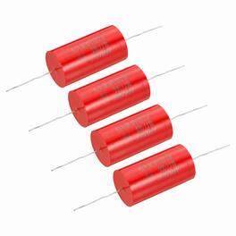 Unique Bargains - 4pcs 40uf Frequency Divider Capacitor, 250V Axial Audio Speaker Crossover MKP Film Capacitor - Red