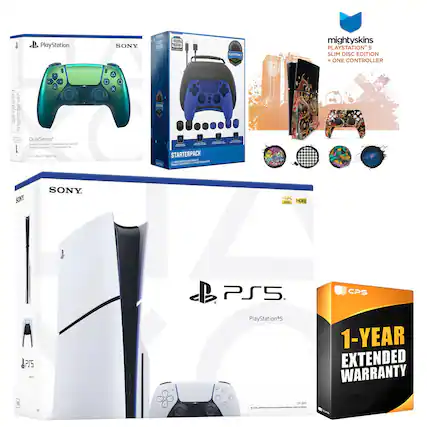 PlayStation SONY
DualSense™
Wireless Controller / Controlador inalámbrico / Wi-Fi Controller
For / Pour / Para PS5
STARTERPACK
mightyskins
PLAYSTATION®5 SLIM DISC EDITION + ONE CONTROLLER
PlayStation®5
4K 120
HDR
1-YEAR EXTENDED WARRANTY
CPS