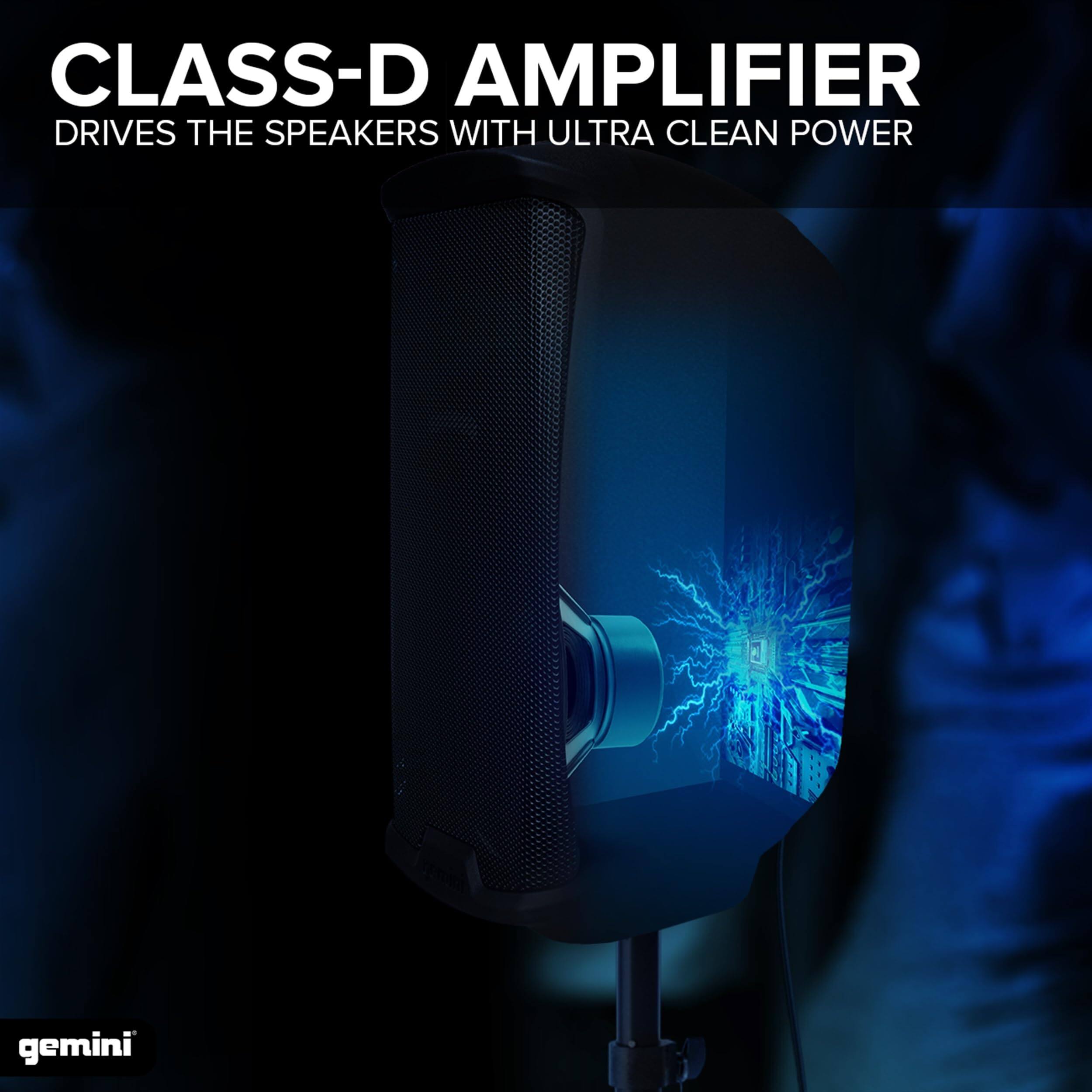 CLASS-D AMPLIFIER  
DRIVES THE SPEAKERS WITH ULTRA CLEAN POWER  

gemini