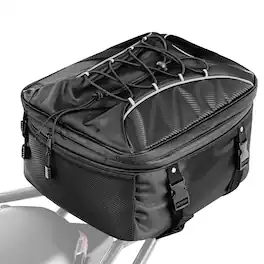 VEVOR - Motorcycle Tail Bag, 22-34 L Expandable Motorcycle Rear Seat Bag with Waterproof Rain Cover, Outdoor Sports Motorbike - Black