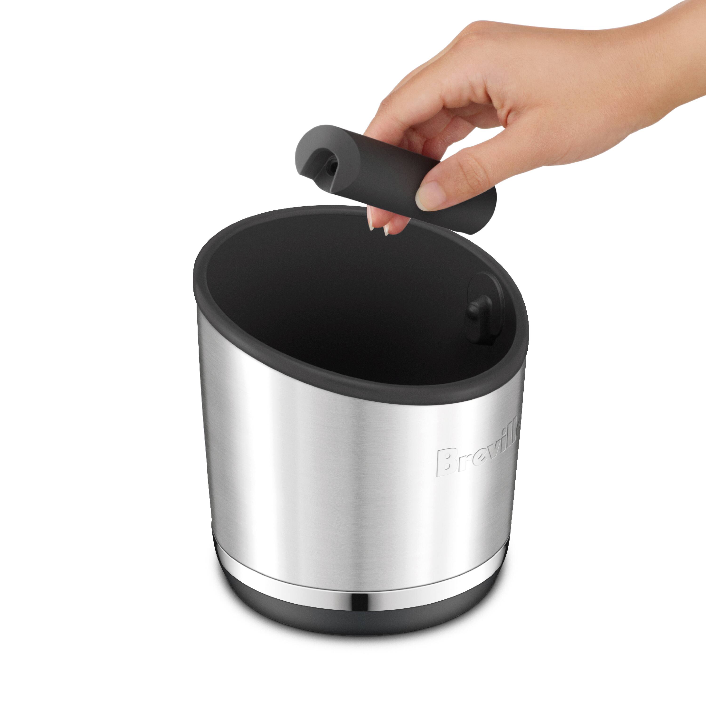 Left. Breville - the Breville Knock Box 20 - Brushed Stainless Steel.