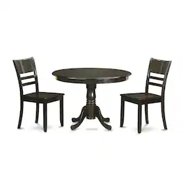 East West Furniture - 3 PC small Kitchen Table and Chairs set-Kitchen Table and 2 Kitchen Chairs - Cappuccino