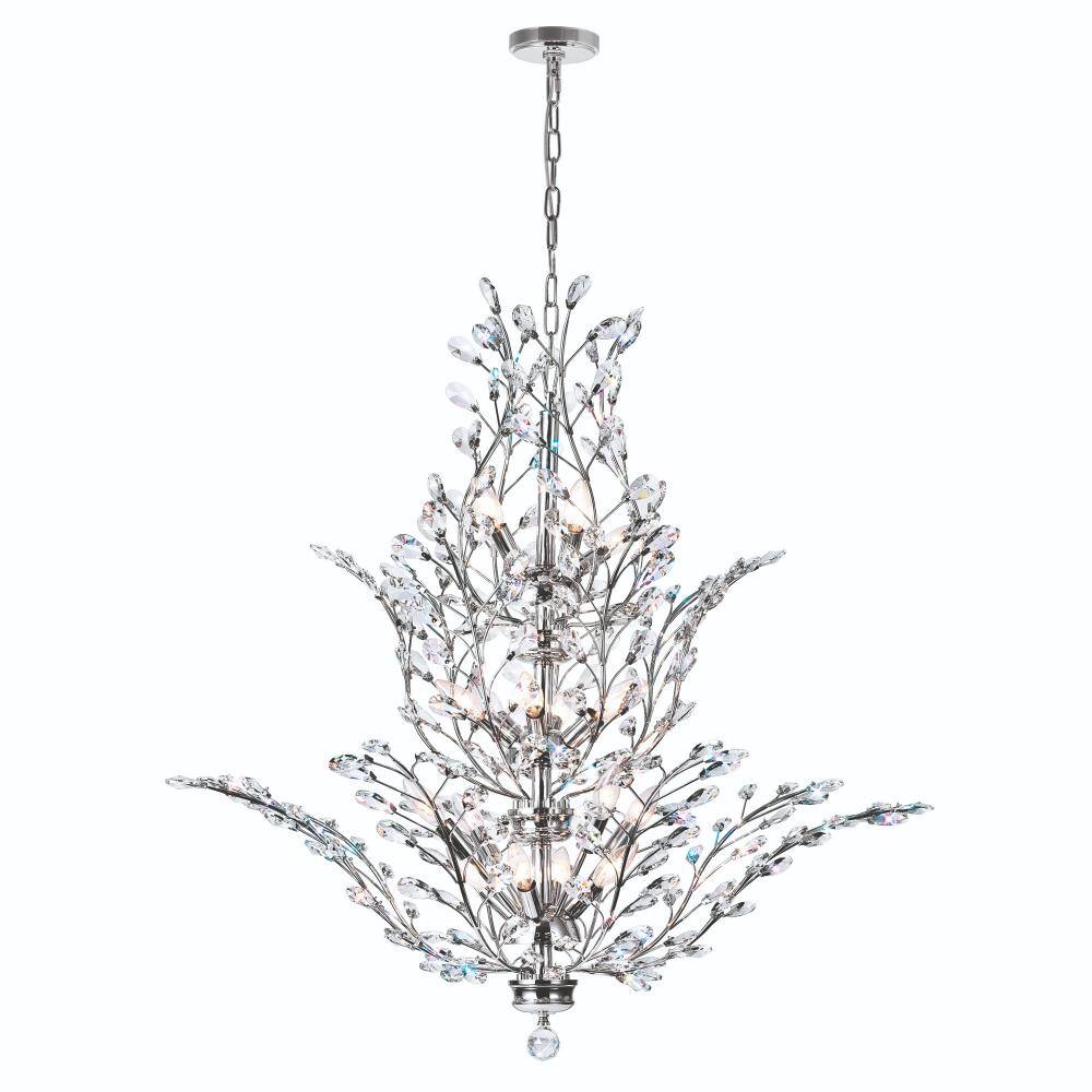 Front. CWI Lighting - Ivy 18 Light Chandelier With Chrome Finish - Chrome.